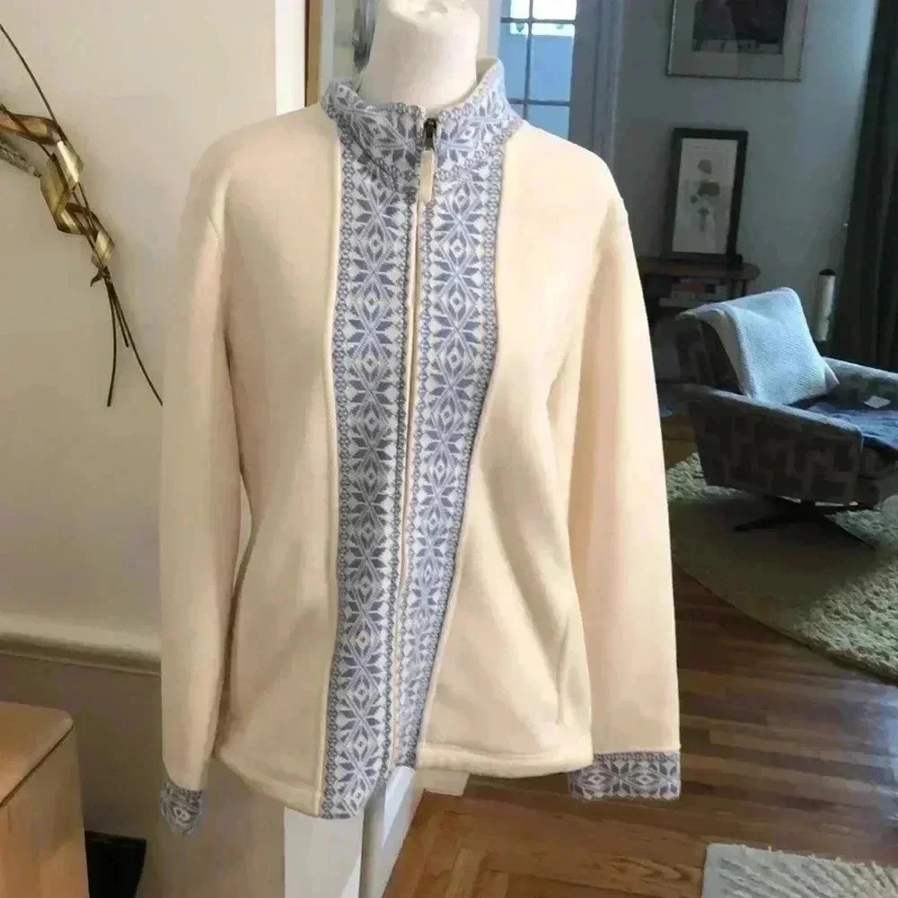 LL bean zippered fleece with open side pockets